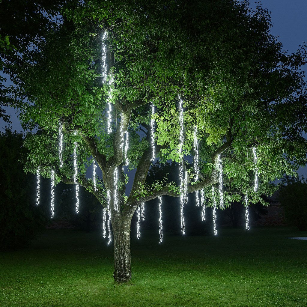 Cascata di luci a 3 nastri, 288 led bianco freddo
