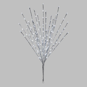 Ramo argento h 100 cm, 144 led bianco , cavo trasparente