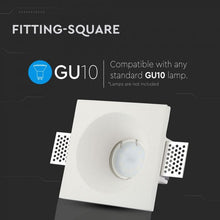 Carica l&#39;immagine nel visualizzatore di Gallery, V-TAC PORTAFARETTO  DA INCASSO IN GESSO PER LAMPADINE GU10 E GU5.3

