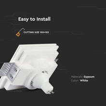 Carica l&#39;immagine nel visualizzatore di Gallery, V-TAC PORTAFARETTO  DA INCASSO IN GESSO PER LAMPADINE GU10 E GU5.3
