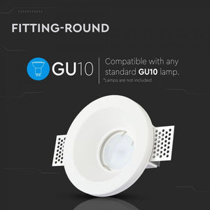 V-TAC PORTAFARETTO  DA INCASSO IN GESSO PER LAMPADINE GU10 E GU5.3