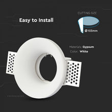 Carica l&#39;immagine nel visualizzatore di Gallery, V-TAC PORTAFARETTO  DA INCASSO IN GESSO PER LAMPADINE GU10 E GU5.3
