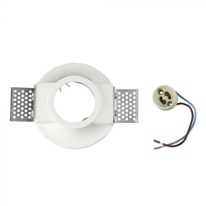 V-TAC PORTAFARETTO  DA INCASSO IN GESSO PER LAMPADINE GU10 E GU5.3