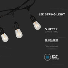 Cargar imagen en el visor de la galería, V-TAC  CATENARIA 5 METRI PER 10 LAMPADINE LED E27 PER ESTERNO
