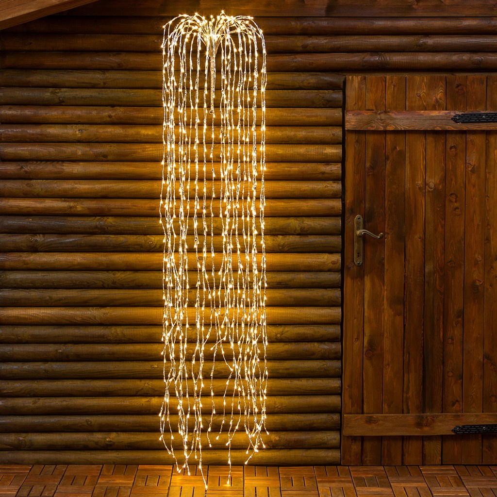 Ramo di salice luminoso argento, 736 led bianco caldo o freddo
