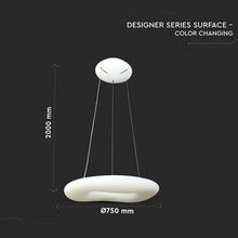 Carica l&#39;immagine nel visualizzatore di Gallery, V-TAC LAMPADARIO LED A SOSPENSIONE BIANCO FORMA CIRCOLARE CON TELECOMANDO
