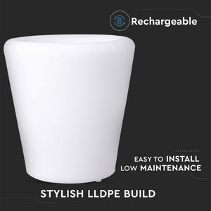 V-TAC LAMPADA A FORMA DI VASO MULTICOLOR RGB LED 1W RICARICABILE CON TELECOMANDO IP54