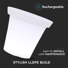 Carica l&#39;immagine nel visualizzatore di Gallery, V-TAC LAMPADA A FORMA DI VASO MULTICOLOR RGB LED 3W RICARICABILE CON TELECOMANDO IP54
