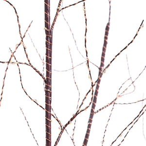 Albero marrone h 180 cm, 600 microled bianco caldo