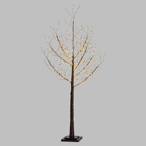 Albero marrone h 180 cm, 600 microled bianco caldo