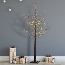 Cargar imagen en el visor de la galería, Albero marrone h 180 cm, 600 microled bianco caldo
