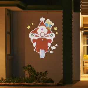 Proiettore led color Babbo Natale su Scooter con musica