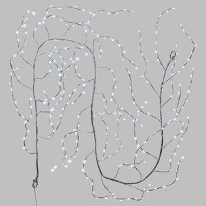 Tralcio Ramo argento 3 m, 288 led bianco caldo, cavo trasparente