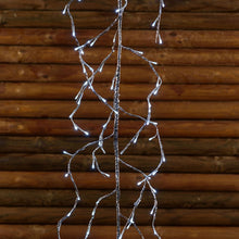 Cargar imagen en el visor de la galería, Tralcio Ramo argento 3 m, 288 led bianco caldo, cavo trasparente
