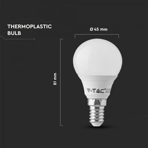 V-TAC CONFEZIONE 2 LAMPADINE LED E14 5,5W MINIGLOBO P45