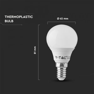 V-TAC LAMPADINA LED E14 5,5W MINIGLOBO P45 CRI ≥95