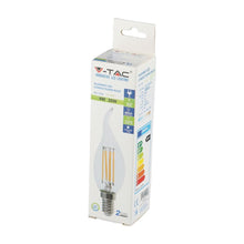 Carica l&#39;immagine nel visualizzatore di Gallery, V-TAC LAMPADINA LED E14 4W CANDELA FIAMMA FILAMENTO DIMMERABILE
