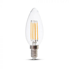 Carica l&#39;immagine nel visualizzatore di Gallery, V-TAC  LAMPADINA LED E14 4W CANDELA FILAMENT CHIP SAMSUNG
