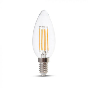 V-TAC  LAMPADINA LED E14 4W CANDELA FILAMENT CHIP SAMSUNG