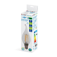 Carica l&#39;immagine nel visualizzatore di Gallery, V-TAC LAMPADINA LED E14 4W CANDELA FIAMMA TWIST FILAMENTO DIMMERABILE
