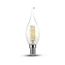 Carica l&#39;immagine nel visualizzatore di Gallery, V-TAC LAMPADINA LED E14 4W CANDELA FIAMMA TWIST FILAMENTO DIMMERABILE
