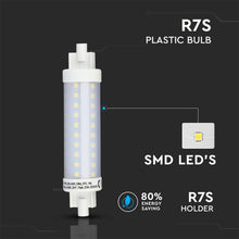 Carica l&#39;immagine nel visualizzatore di Gallery, V-TAC  LAMPADINA LED R7S L119 10W BULB TUBOLARE
