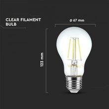Carica l&#39;immagine nel visualizzatore di Gallery, V-TAC  LAMPADINA LED E27 10W BULB A67 FILAMENTO
