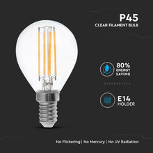 Carica l&#39;immagine nel visualizzatore di Gallery, V-TAC LAMPADINA LED E14 4W MINIGLOBO FILAMENTO P45 DIMMERABILE

