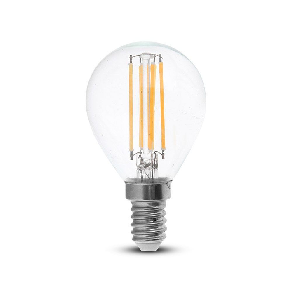 V-TAC LAMPADINA LED E14 4W MINIGLOBO FILAMENTO P45