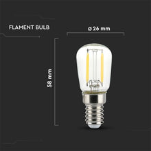 Carica l&#39;immagine nel visualizzatore di Gallery, V-TAC LAMPADINA LED E14 2W BULB ST26 FILAMENTO
