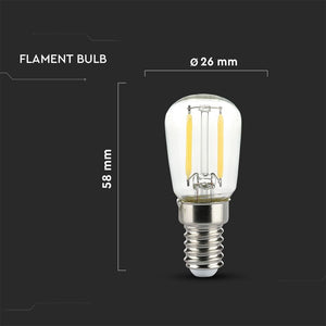 V-TAC LAMPADINA LED E14 2W BULB ST26 FILAMENTO