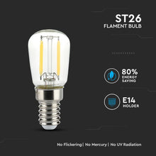 Carica l&#39;immagine nel visualizzatore di Gallery, V-TAC LAMPADINA LED E14 2W BULB ST26 FILAMENTO
