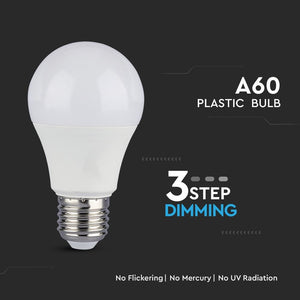 V-TAC DUO PACK CONFEZIONE 2 LAMPADINE LED E27 9W BULB A60 3 STEP DIMMERABILE