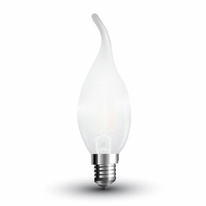 V-TAC LAMPADINA LED E14 4W CANDELA FIAMMA FROST FILAMENTO
