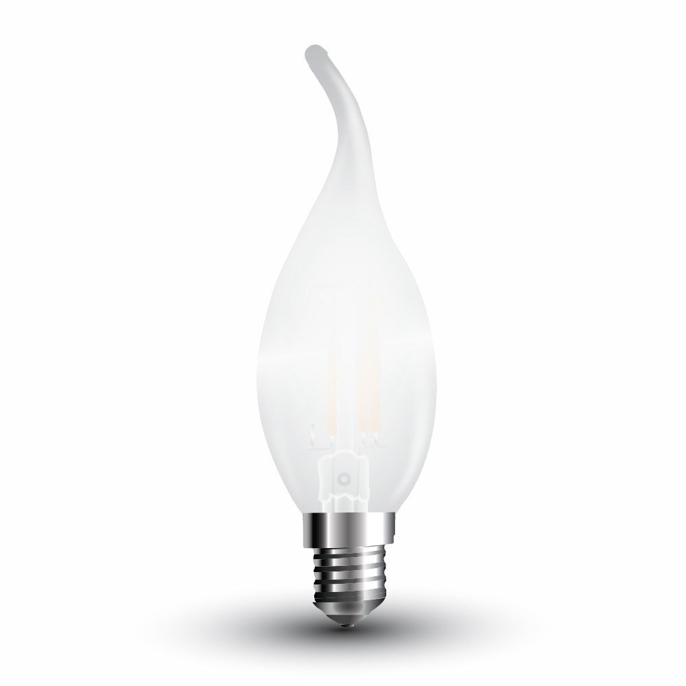 V-TAC LAMPADINA LED E14 4W CANDELA FIAMMA FROST FILAMENTO