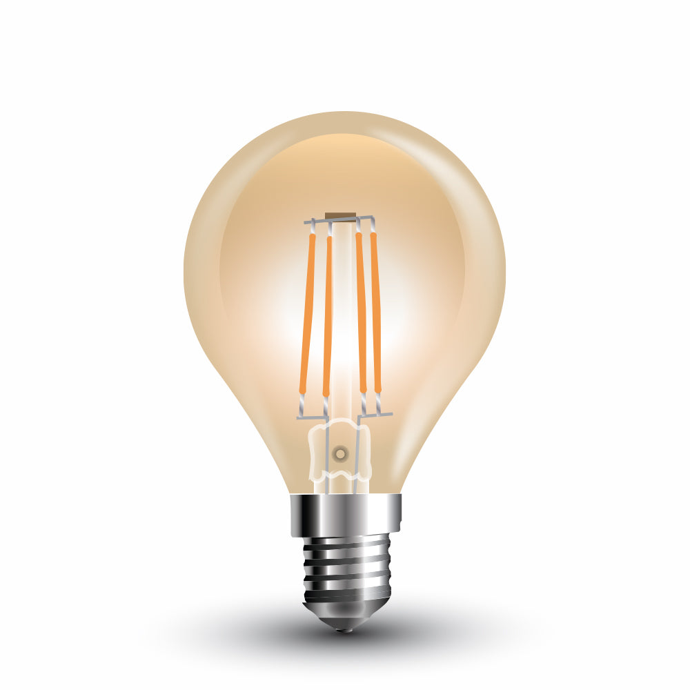 V-TAC LAMPADINA LED E14 4W MINIGLOBO P45 FILAMENTO AMBRATA