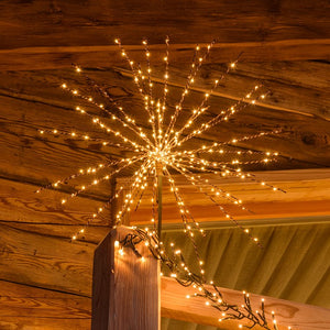 TWIGball argento, led bianco caldo