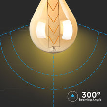 Carica l&#39;immagine nel visualizzatore di Gallery, V-TAC LAMPADINA E27 FILAMENTO LED LINEARE 8W BULB G165 CON VETRO AMBRATO DIMMERABILE
