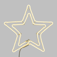 Carica l&#39;immagine nel visualizzatore di Gallery, Stella effetto neon doppio profilo Ø 50 cm, led bianco caldo
