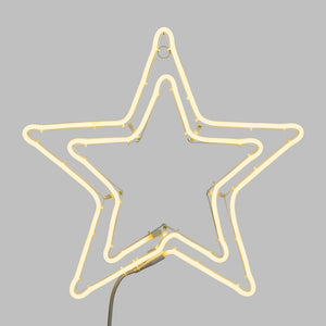 Stella effetto neon doppio profilo Ø 50 cm, led bianco freddo