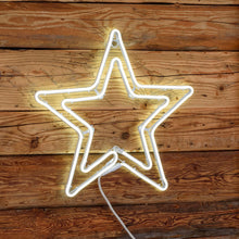 Carica l&#39;immagine nel visualizzatore di Gallery, Stella effetto neon doppio profilo Ø 50 cm, led bianco freddo

