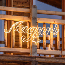 Cargar imagen en el visor de la galería, Scritta Auguri in tubo effetto neon, 840 led bianco caldo
