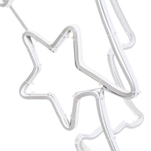 Carica l&#39;immagine nel visualizzatore di Gallery, Albero Natale effetto neon con stelline h 115 cm, led bianco caldo
