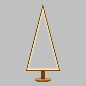 Albero Triangolare con base, 145 cm, led bianco caldo