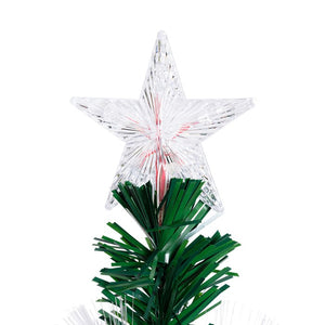 Albero artificiale verde, fibre ottiche multicolor, 100 cm, led bianco caldo e RGB