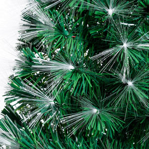 Albero artificiale verde, fibre ottiche multicolor, 100 cm, led bianco caldo e RGB