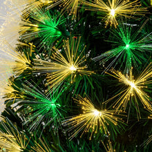 Cargar imagen en el visor de la galería, Albero artificiale verde, fibre ottiche multicolor, 100 cm, led bianco caldo e RGB
