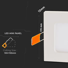 Carica l&#39;immagine nel visualizzatore di Gallery, V-TAC  PANNELLO LED  12W SMD DA INCASSO CON DRIVER

