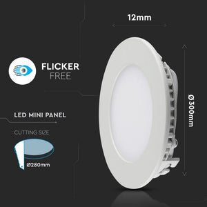 V-TAC PANNELLO LED ROTONDO 24W SMD CROMATO DA INCASSO CON DRIVER