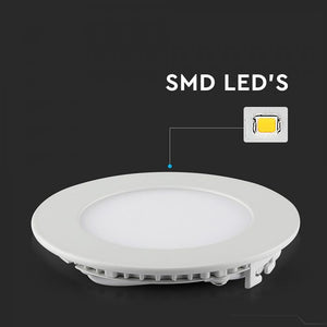 V-TAC PANNELLO LED ROTONDO 24W SMD CROMATO DA INCASSO CON DRIVER